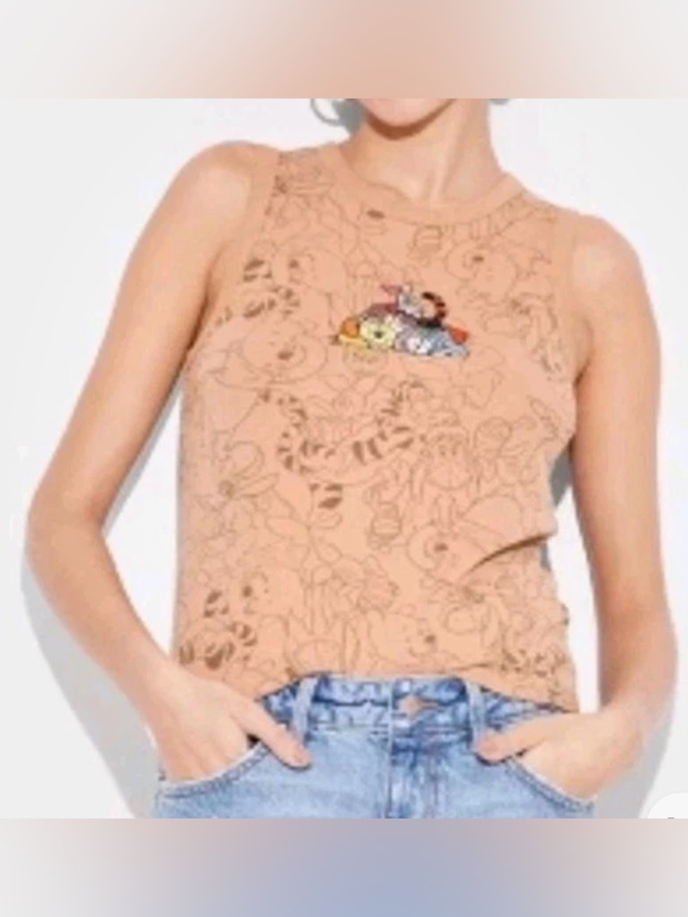 Disney Winnie Pooh Embroider Tank Top Size Small